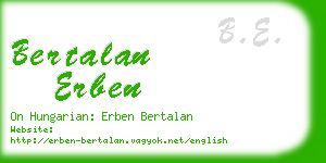 bertalan erben business card